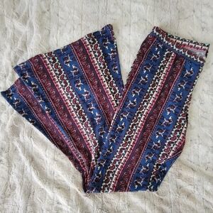 Cute Flared Hippie Legging Style Pants with Elephants by About a Girl Size Large
